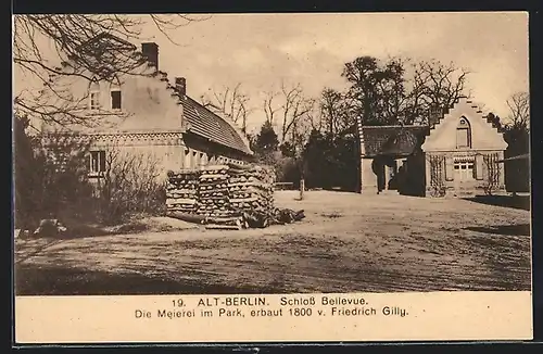 AK Berlin-Tiergarten, die Meierei im Park des Schloss Bellevue, erbaut 1800