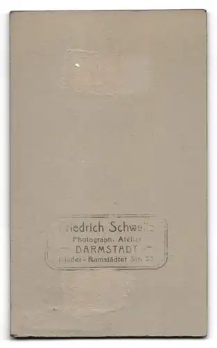 Fotografie Friedrich Schweitz, Darmstadt, Ramstädter Str. 33, Junger Herr mit Glatze und Schnurrbart