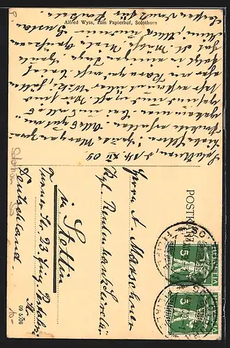 AK Solothurn, Zeitglockenturm mit berühmten Uhrwerk