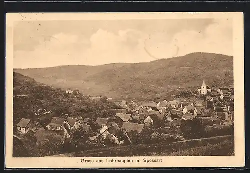 AK Lohrhaupten / Spessart, Totalansicht aus der Vogelschau