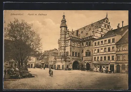 AK Schweinfurt, Markt mit Rathaus