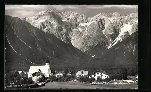 AK Barwies i. Tirol, Ortsansicht gegen Miemingerkette