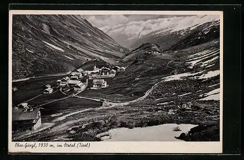 AK Ober-Gurgl /Ötztal, winterliche Ortsansicht im Tal