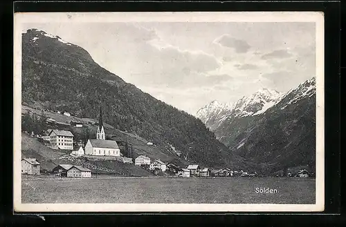 AK Sölden, Ortsansicht mit Kirche