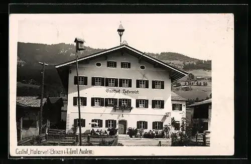 AK Brixen, Strassenpartie vor Gasthof Hoferwirt
