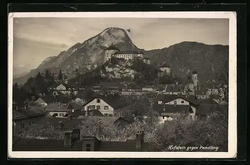 AK Kufstein, Blick auf Festung gegen Pendling
