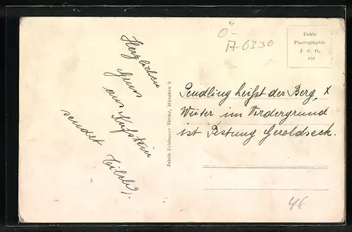 AK Kufstein, Blick auf Festung gegen Pendling