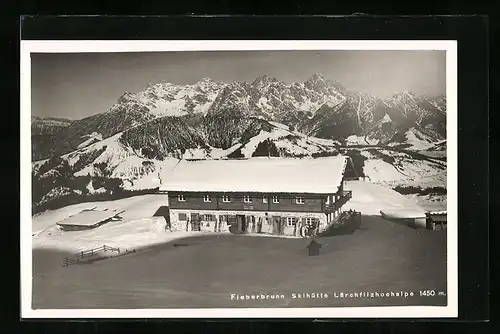 AK Fieberbrunn, Skihütte Lärchenfilzhochalpe im Schneeidyll
