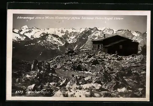 AK Patscherkofel-Gipfelhütte mit Blick auf Schrankogel, Wildes Hinterbergl und Lüsenser Fernerkogel