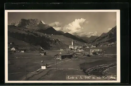 AK Lech a. A., Ortsansicht m. Karspitze