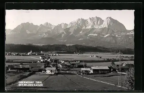 AK Oberndorf in Tirol, Gesamtansicht gegen Wilden Kaiser