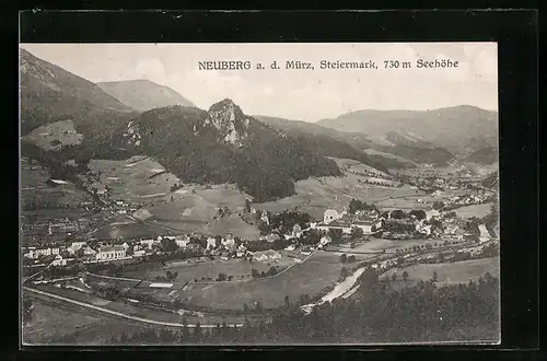 AK Neuberg /Mürz, Gesamtansicht aus der Vogelschau