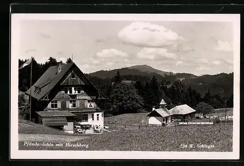 AK Bregenz, Gasthaus Pfänderdohle mit Hirschberg