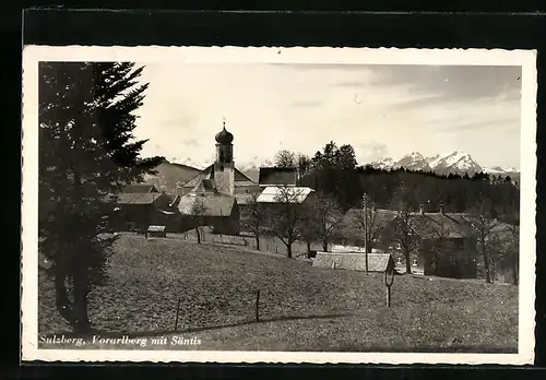 AK Sulzberg, Ortspartie mit Kirche und Säntis