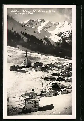 AK Berwang, Hochalpiner Wintersportplatz mit Gasthaus Rose