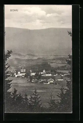 AK Seckau, Generalansicht aus der Vogelschau