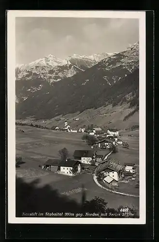 AK Neustift im Stubaital, Ortsansicht gegen Norden mit Serles