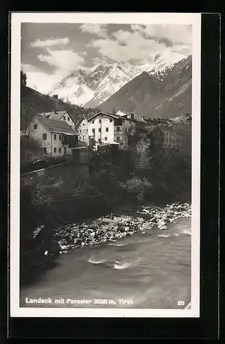 AK Landeck, Ortsansicht mit Parseier