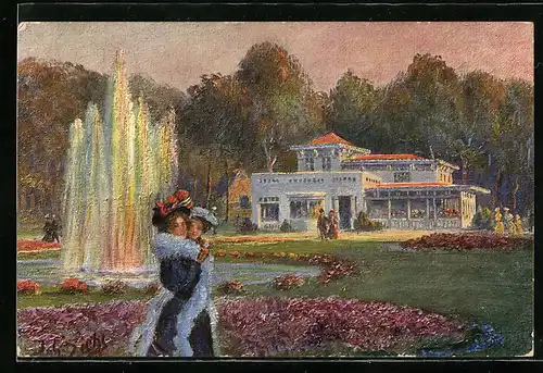 Künstler-AK Oldenburg, Landes-Ausstellung 1905, Weinrestaurant am Park