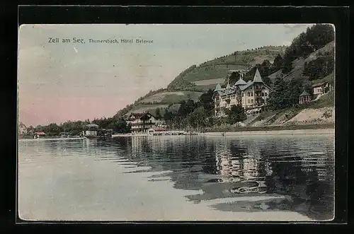 AK Zell am See, Thumersbach mit Hotel Bellevue