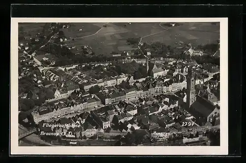 AK Braunau /O.-D., Teilansicht, Fliegeraufnahme