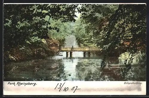 AK Rheinsberg, Park Rheinsberg, Billardbrücke