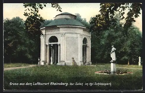 AK Rheinsberg, Der Salon im königlichen Schlosspark