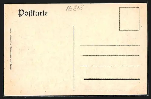 AK Binenwalde /Ruppiner Schweiz, Uferpartie mit Bäumen