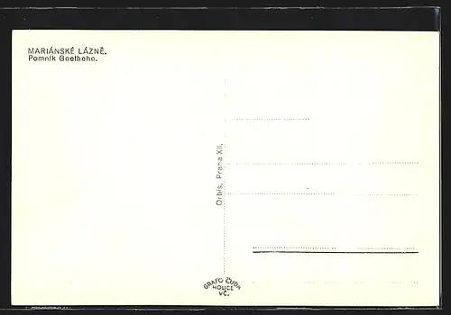 AK Mariánské Lázne, Pomnik Goetheho