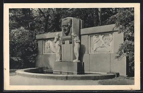 AK Franzensbad, Am Goethedenkmal