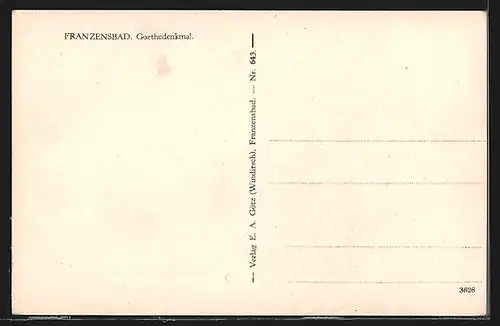 AK Franzensbad, Am Goethedenkmal