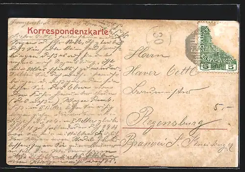 AK Franzensbad, Blick auf das Goethe-Denkmal