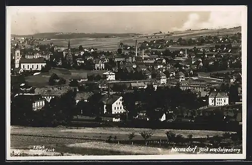 AK Warnsdorf, Blick vom Galgenberg auf den Ort