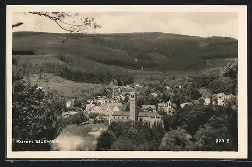 AK Eichwald, Teilansicht mit Kirche