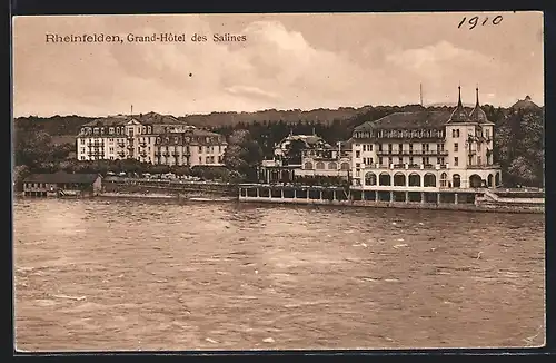 AK Rheinfelden, Grand-Hotel des Salines, vom Wasser gesehen