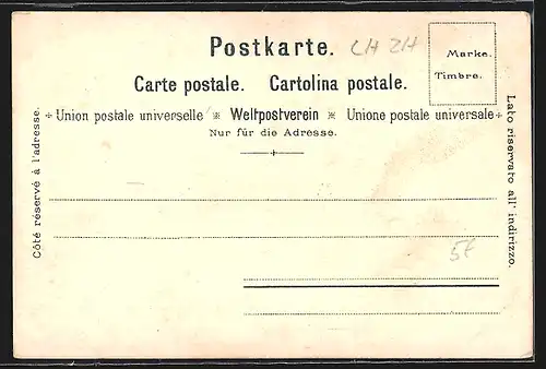 AK Zürich, Schipfe-Partie vom Wasser aus