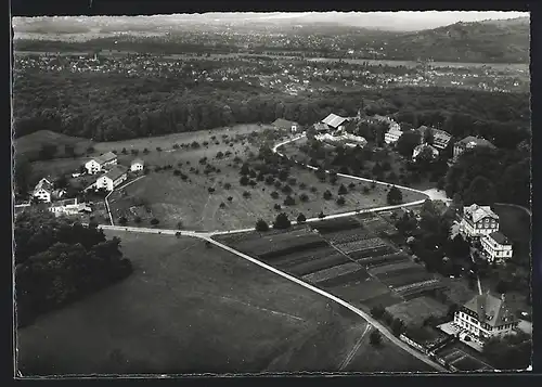 AK St. Chrischona b. Basel, Fliegeraufnahme vom Ort