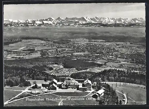 AK Weissenstein, Fliegeraufnahme vom Hotel Kurhaus