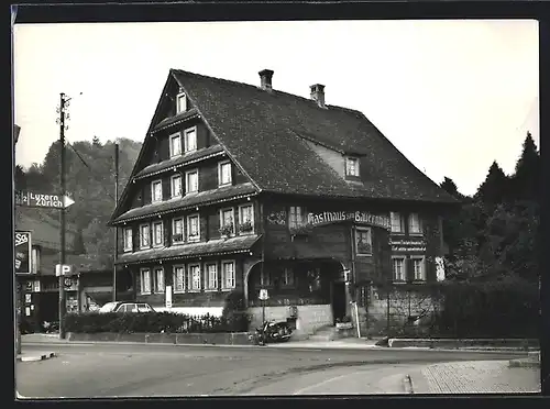 AK Goldau, Gasthaus zum Bauernhof