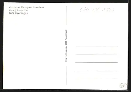 AK Grüningen, Gasthaus und Metzgerei Hirschen