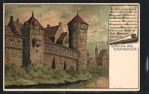 Künstler-AK Hannover, Burg Lauenrode