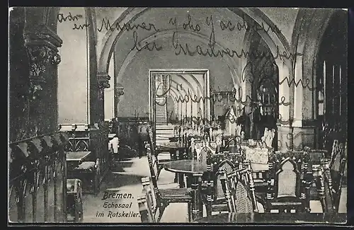 AK Bremen, Ratskeller, Echosaal, Innenansicht