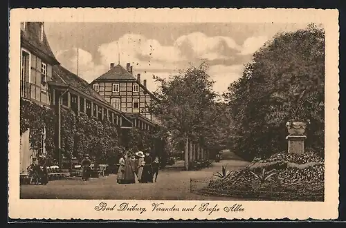 AK Bad-Driburg, Veranden und Grosse Allee