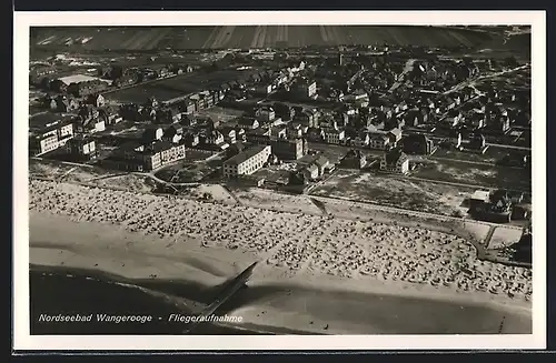 AK Wangerooge, Nordseebad, Strandpartie, Fliegeraufnahme