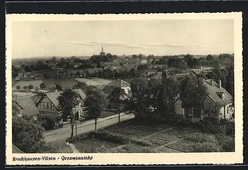 AK Bruchhausen-Vilsen, Gesamtansicht mit Gartenbau