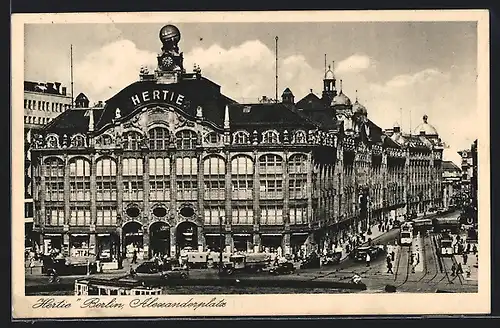 AK Berlin, Alexanderplatz, Partie am Kaufhaus Hertie