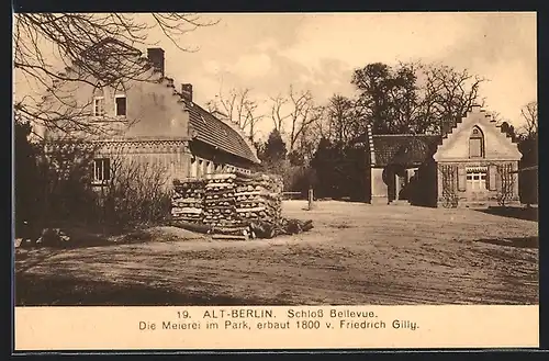 AK Berlin-Tiergarten, Meierei im Park von Schloss Bellevue