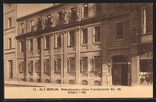 AK Berlin, Naturforscher-Haus, Französische Strasse 29