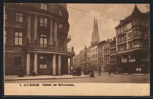 AK Alt-Berlin, Poststrasse am Molkenmarkt