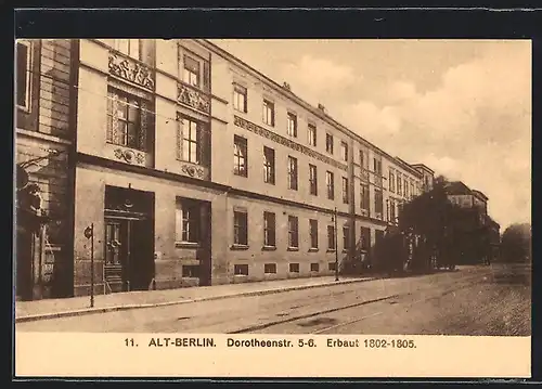 AK Berlin, Dorotheenstrasse 5-6, Häuserfront